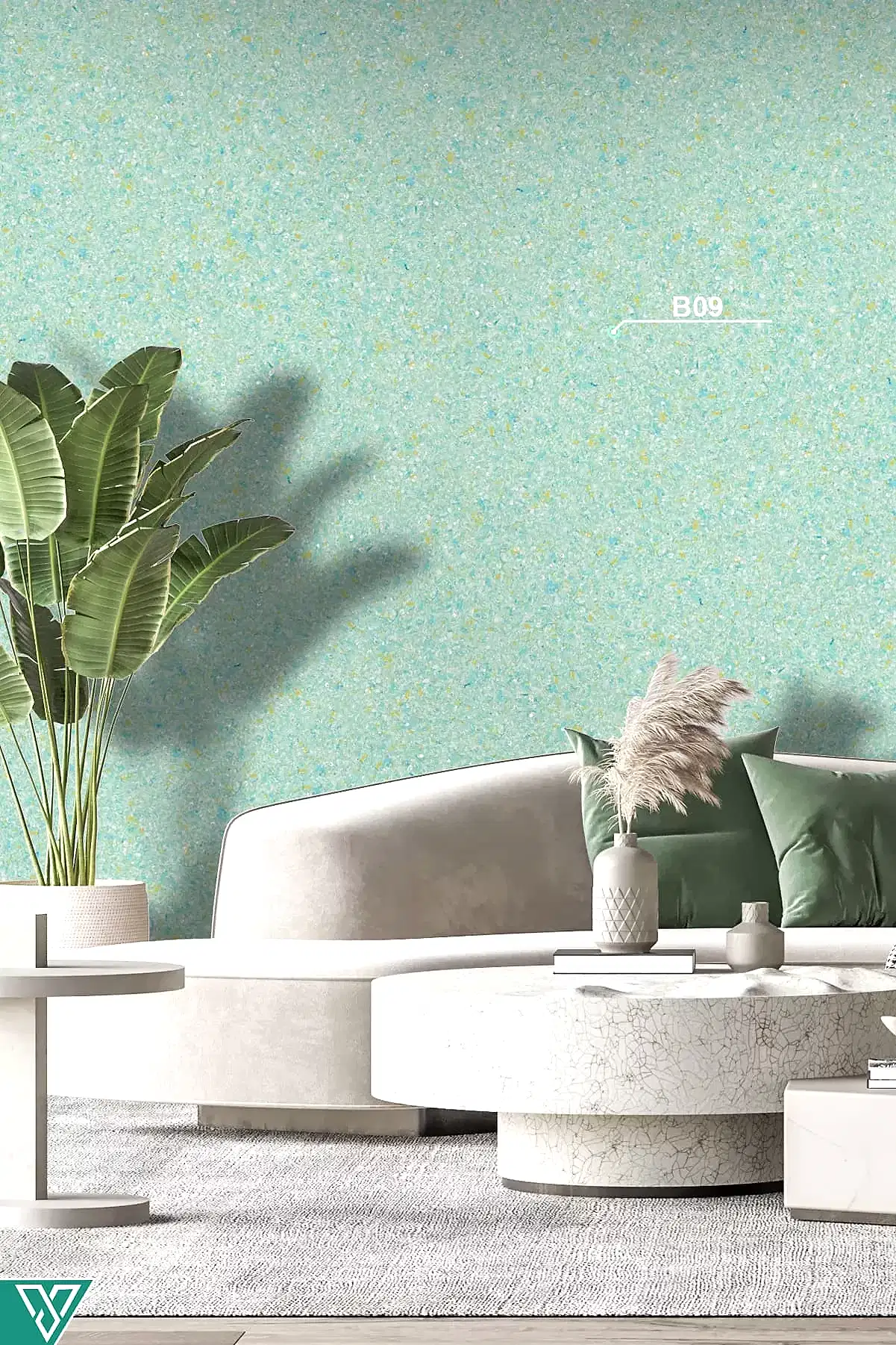 Ventrawall B09 - Yalıtımlı Sürülen Açık Mavi Duvar Kağıdı