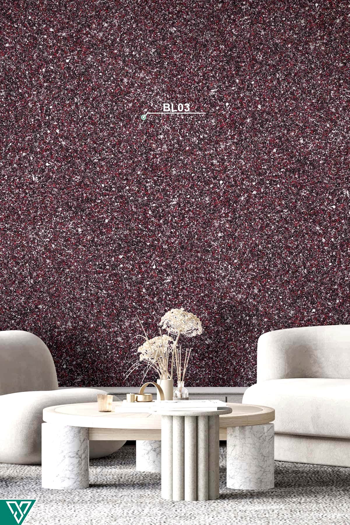 Ventrawall BL03 - Yalıtımlı Kırmızı Siyah Duvar Kağıdı