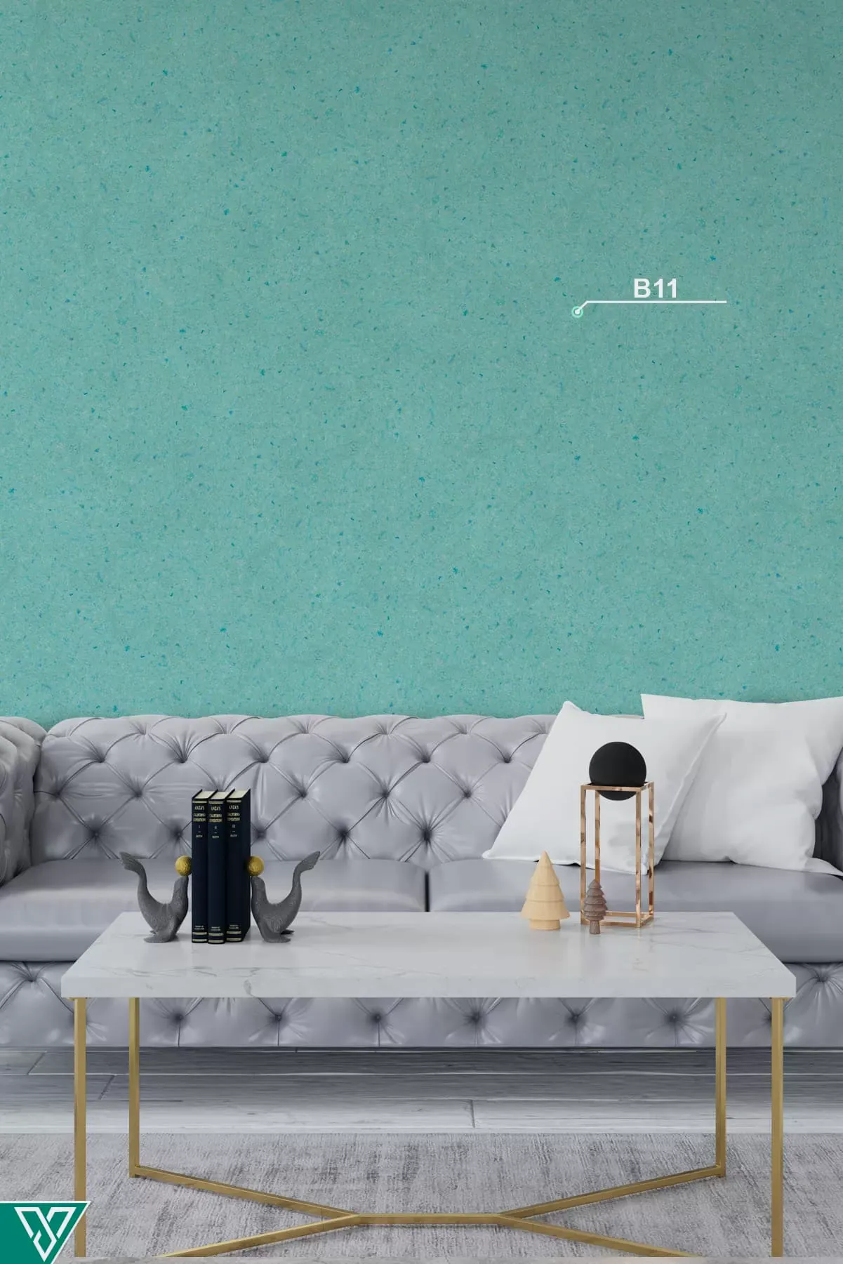 Ventrawall B11 - Yalıtımlı Sürülen Turkuaz Mavi Duvar Kağıdı