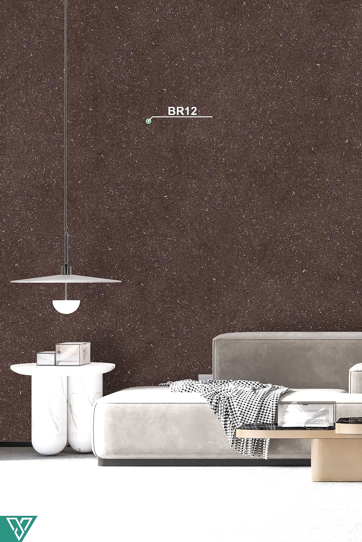 Ventrawall BR12 - Yalıtımlı Sürülen Simli Kahve Duvar Kağıdı