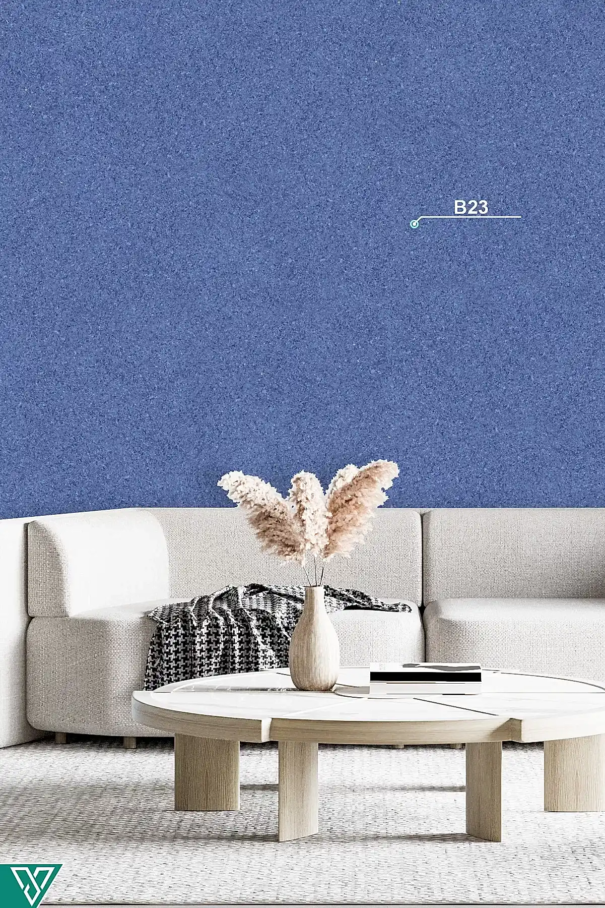 B23 Yalıtımlı Sürülen Mavi Duvar Kağıdı Uygulaması
