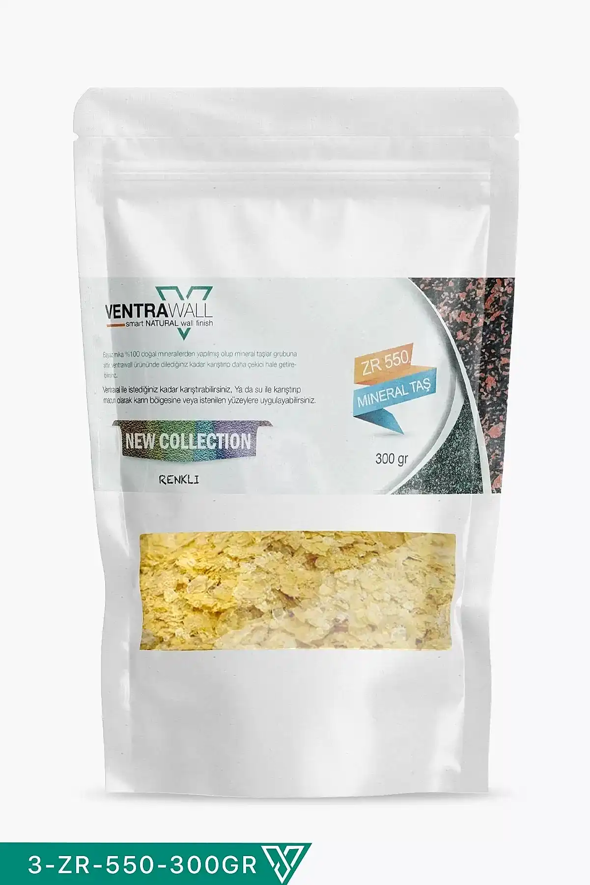 Ventrawall 3-ZR-550-300GR Sarı Renk Doğal Mineral Taşlar- Doğal Güzellik ve Dayanıklılık