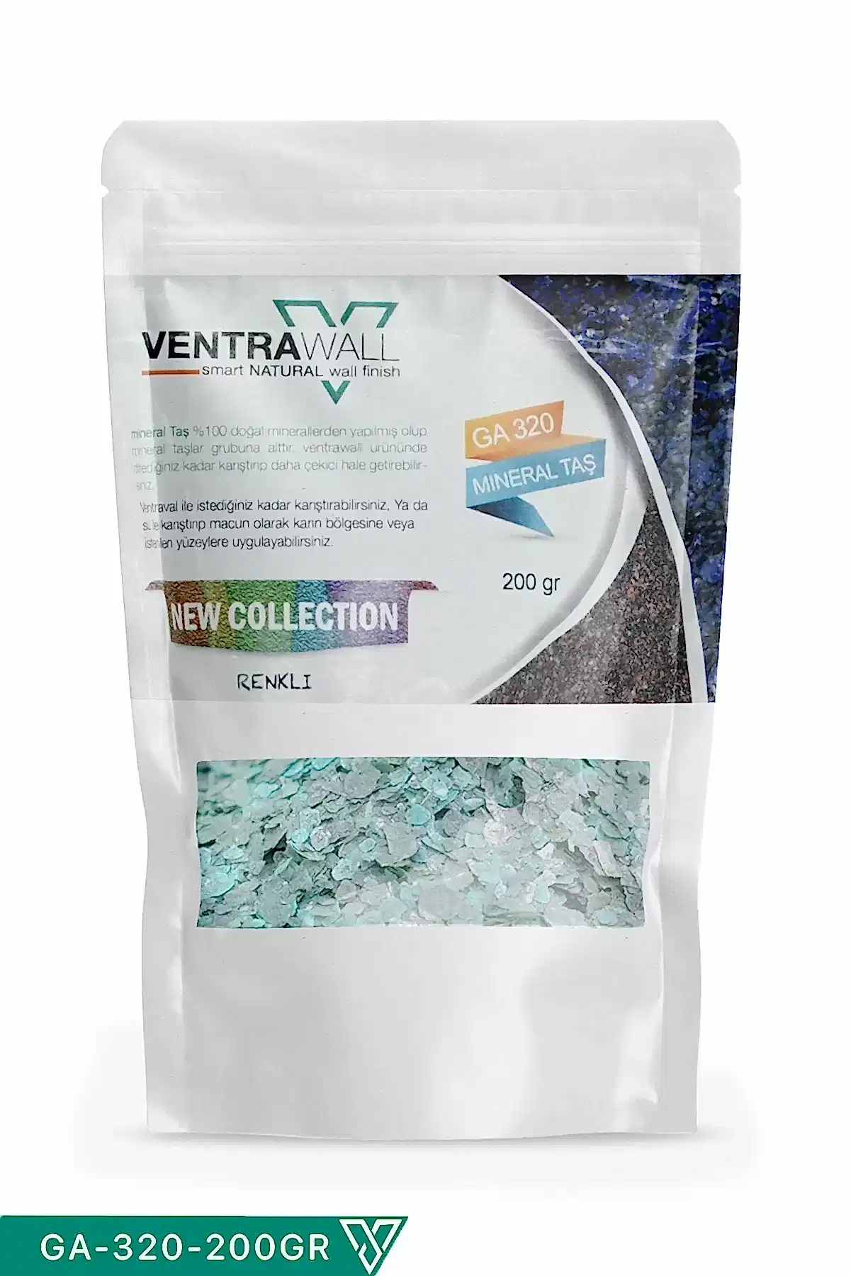 Ventrawall GA-320-200GR Turkuaz Rengi Doğal Mineral Taşları - Doğal Güzellik ve Dayanıklılık