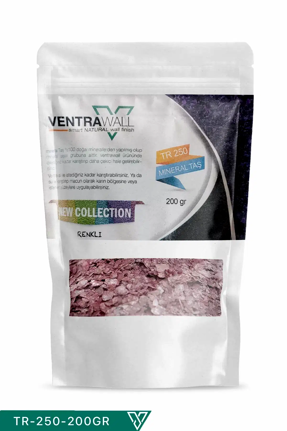 Ventrawall TR-250-200GR Pembe Renk Doğal Mineral Taşları - Doğal Güzellik ve Dayanıklılık